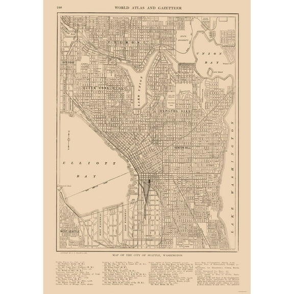 Historic City Map - Seattle Washington - Reynold 1921 - 23 x 32.60 - Vintage Wall Art