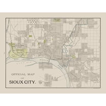 Historic City Map - Sioux City Iowa - Cram 1892 - 30.05 x 23 - Vintage Wall Art