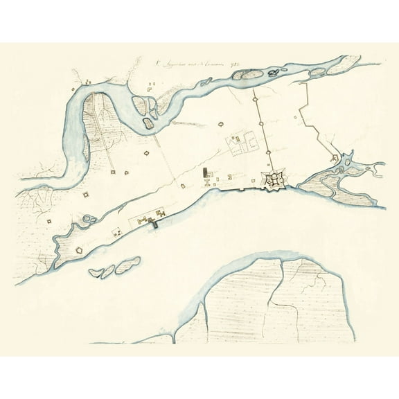 Historic City Map - St Augustine Florida - 1782 - 29.25 x 23 - Vintage Wall Art