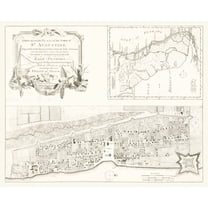 Historic City Map - St Augustine Florida - Solis 1764 - 28.74 x 23 - Vintage Wall Art