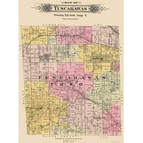 Historic City Map - Tuscarawas Ohio - Lawrence 1896 - 23 x 31.14 - Vintage Wall Art