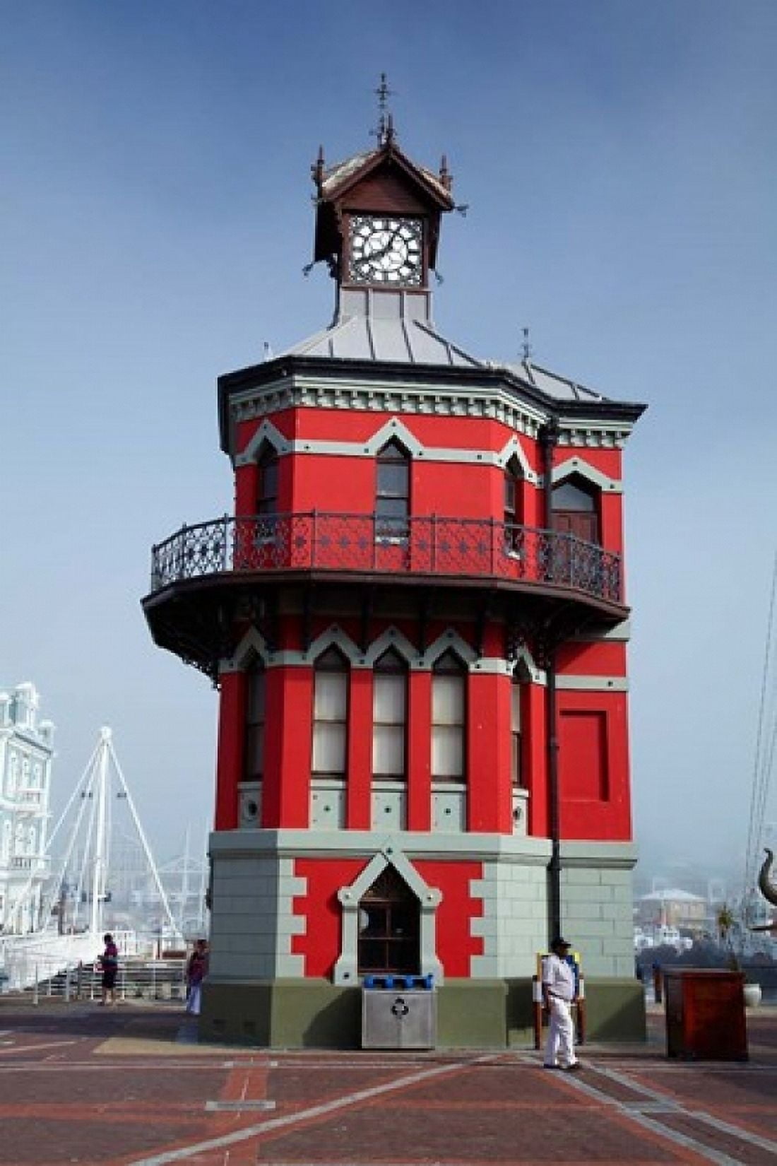 Historic Clock Tower V and A Waterfront Cape Town South Africa Canvas Art - David Wall DanitaDelimont (18 x 24)