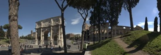 Historic Coliseum and Arch of Constantine Rome Lazio Italy Canvas Art - Panoramic Images (36 x 13)