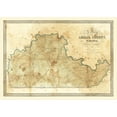 thumbnail image 1 of Historic County Map - Amelia County Virginia - Booker 1850 - Vintage Wall Art, 1 of 4