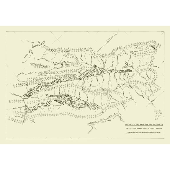 Historic County Map - Augusta County Virginia - Leitch 1947 - 33.03 x 23 - Vintage Wall Art