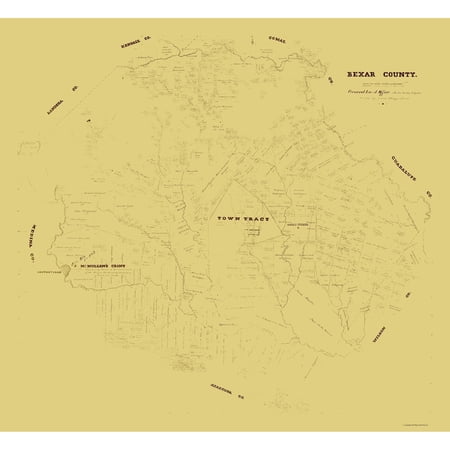 Historic County Map - Bexar County Texas - Klappenbach 1871 - Vintage Wall Art price history and forecast - MAPS OF THE PAST