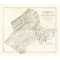 Historic County Map - Botetourt County Virginia - Randolph 1864 - 26.90 x 23 - Vintage Wall Art
