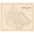 thumbnail image 1 of Historic County Map - Caldwell County Texas - Walsh 1879 - Vintage Wall Art, 1 of 4