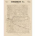 thumbnail image 1 of Historic County Map - Childress County Texas - McGaughey 1892 - Vintage Wall Art, 1 of 4