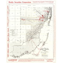 Historic County Map - Dade County Florida Road - Richeson 1921 - 23 x 28.89 - Vintage Wall Art