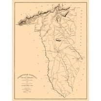 Historic County Map - Greenville County South Carolina - Salmon 1825 - 23 x 30.19 - Vintage Wall Art