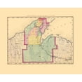 thumbnail image 1 of Historic County Map - Houghton County Michigan - Walling 1873 - Vintage Wall Art, 1 of 4