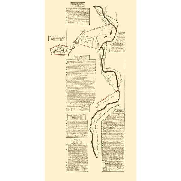 Historic County Map - Kanawha River County West Virginia - Washington 1774 - 23 x 45.29 - Vintage Wall Art