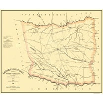 Historic County Map - Laurens County South Carolina - Mills 1825 - 28.13 x 23 - Vintage Wall Art