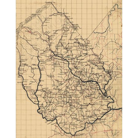 Historic County Map - Madison County Virginia - 1860 - Vintage Wall Art