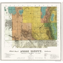 Historic County Map - Modoc County California - Green 1911 - 24.31 x 23 - Vintage Wall Art