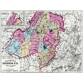 thumbnail image 1 of Historic County Map - Morris County New Jersey - Beers 1872 - 30 x 23 - Vintage Wall Art, 1 of 5
