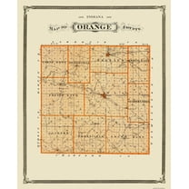 Historic County Map - Orange County Indiana - Andreas 1876 - 23 x 28.31 - Vintage Wall Art