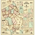 thumbnail image 1 of Historic County Map - Plymouth County Massachusetts - Walling 1857 - Vintage Wall Art, 1 of 4