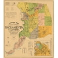 thumbnail image 1 of Historic County Map - Sacramento County California - Phinney 1911 - Vintage Wall Art, 1 of 4