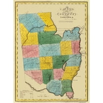 Historic County Map - Saratoga County New York - Burr 1829 - 23 x 31 - Vintage Wall Art