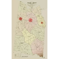 Historic County Map - Toombs County Georgia - Hudgins 1913 - 23 x 37.94 - Vintage Wall Art