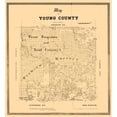 thumbnail image 1 of Historic County Map - Young County Texas - Walsh 1889 - Vintage Wall Art, 1 of 4