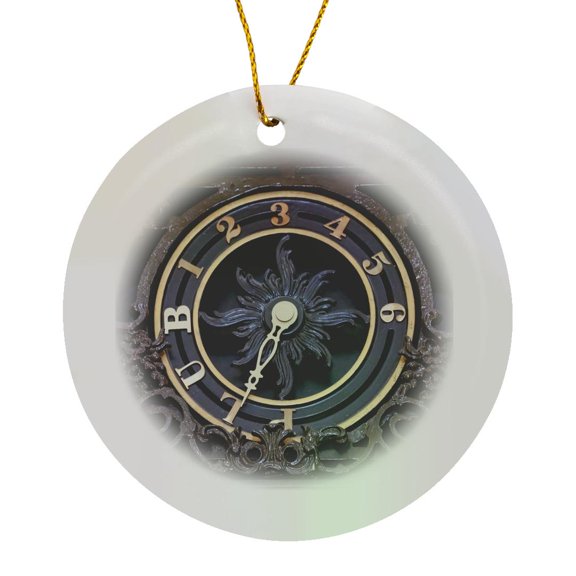 3drose, Historic Elevator Dial, New York City, Ny, Usa., Circle Porcelain Ornament