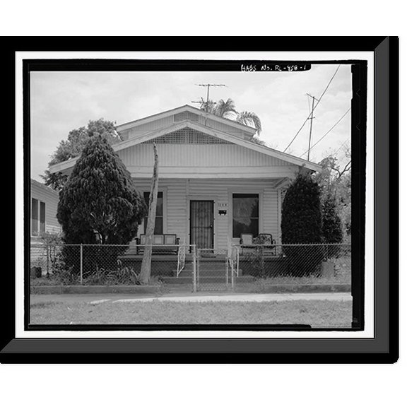 Historic Framed Print, 1209 East Thirteenth Avenue (House), Tampa, Hillsborough County, FL, 17-7/8" x 21-7/8"