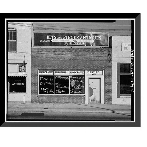 Historic Framed Print, 3816 East Main Street (Commercial Building), College Park, Fulton County, GA, 17-7/8" x 21-7/8"