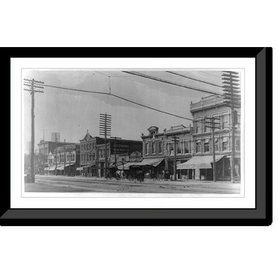 Historic Framed Print, A Portion of West Centre Street, looking south, Goldsboro, N.C..photo by G.C. Johnson., 17-7/8" x 21-7/8"