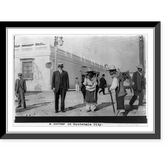Historic Framed Print, A corner in Guatemala City, 17-7/8" x 21-7/8"