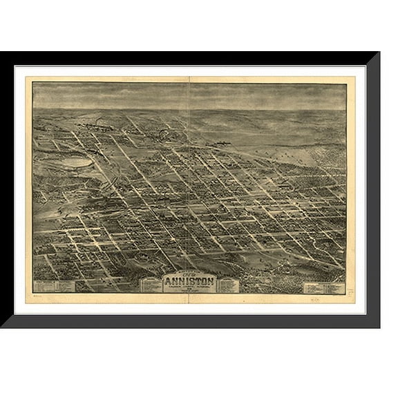 Historic Framed Print, AL Anniston 1903 MAP, 17-7/8" x 21-7/8"