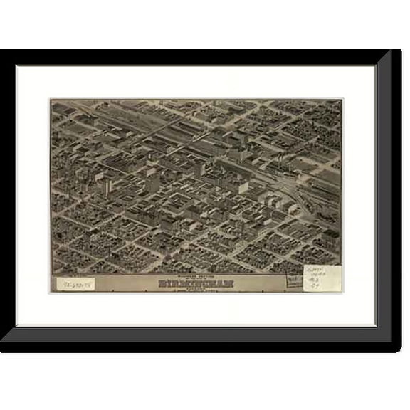 Historic Framed Print, AL Birmingham 1904 MAP, 17-7/8" x 21-7/8"