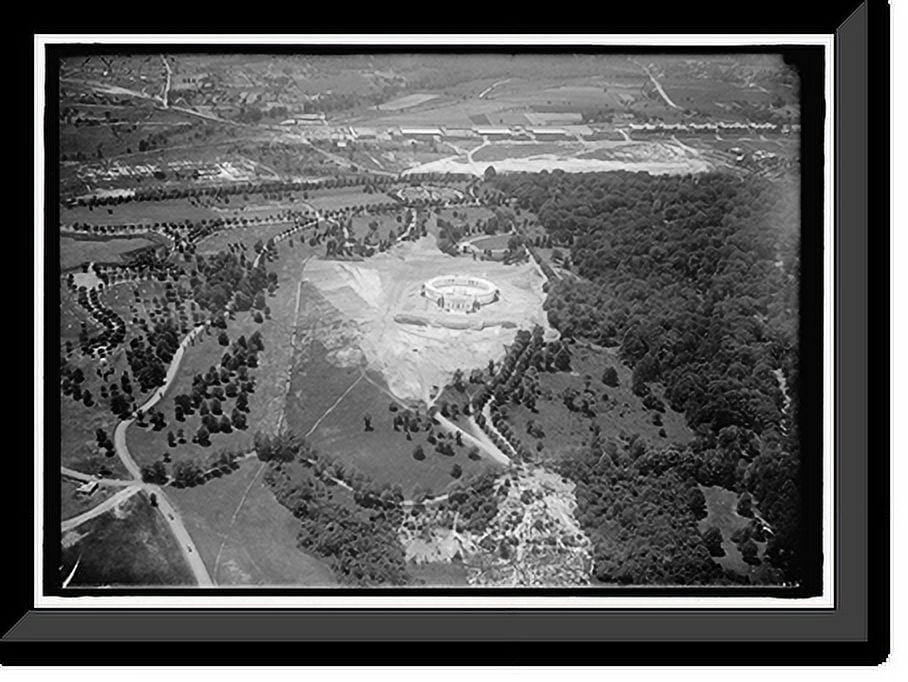 Historic Framed Print, ARLINGTON NATIONAL CEMETERY. VIEWS OF ARLINGTON FROM THE AIR, CENTERING ...