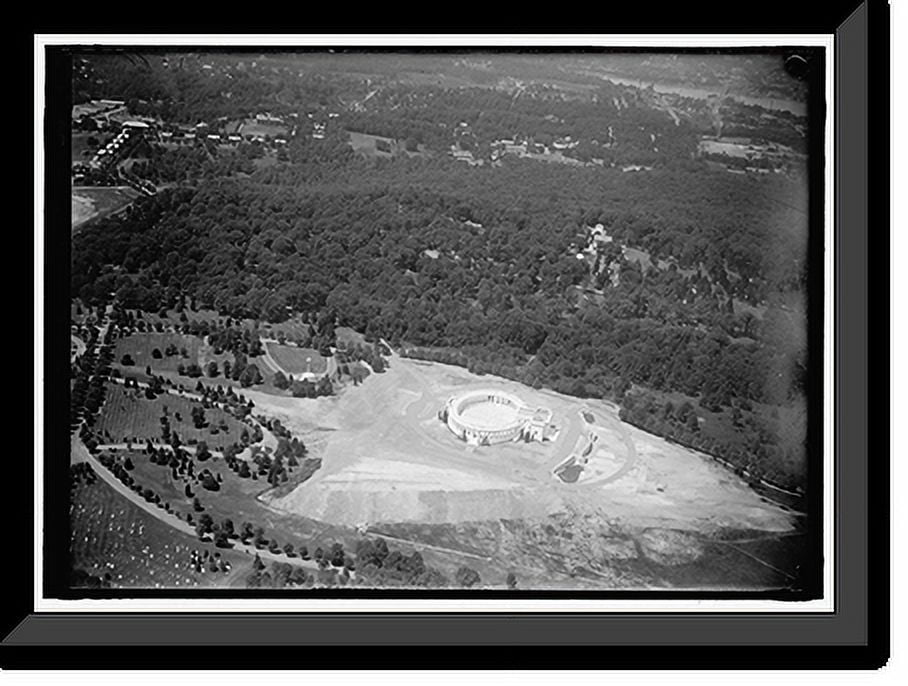 Historic Framed Print, ARLINGTON NATIONAL CEMETERY. VIEWS OF ARLINGTON FROM THE AIR, CENTERING ...