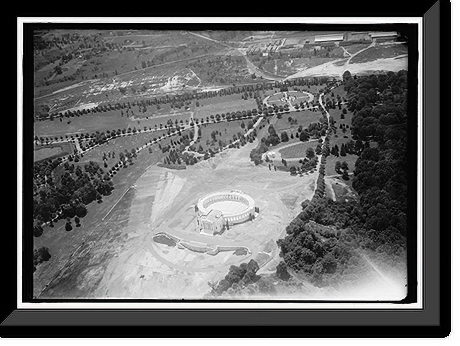 Historic Framed Print, ARLINGTON NATIONAL CEMETERY. VIEWS OF ARLINGTON FROM THE AIR, CENTERING ...