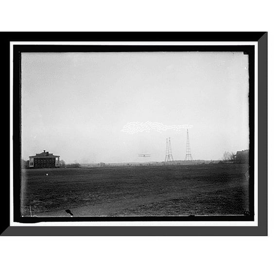 Historic Framed Print, AVIATION, ARMY. EARLY TYPE THOMAS FLYER, TRACTOR BIPLANE, 17-7/8" x 21-7/8"