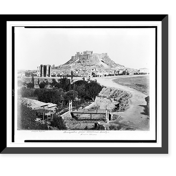 Historic Framed Print, Acropolis from Stadium Bridge, 17-7/8" x 21-7/8"