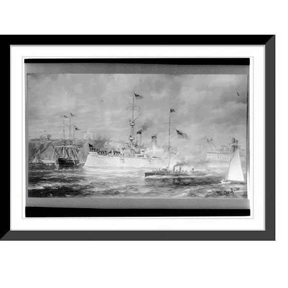 Historic Framed Print, Adm. Dewey's victorious return, 17-7/8" x 21-7/8"