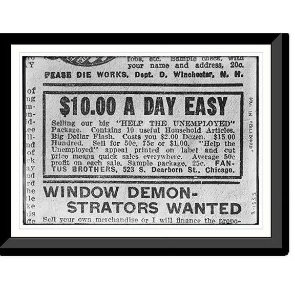 Historic Framed Print, Adv. in "Billboard" Help Wanted, 17-7/8" x 21-7/8"