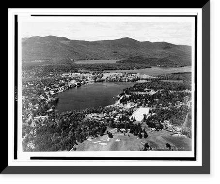 Historic Framed Print, [Aerial view of Lake Placid Club, Lake Placid, New York], 17-7/8" x 21-7/ ...