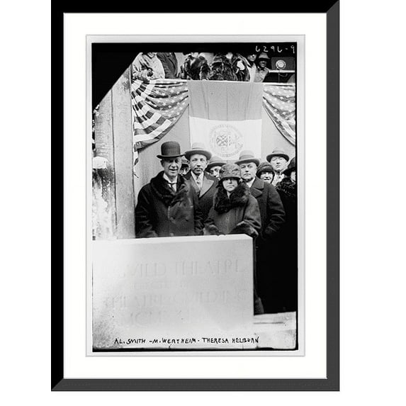 Historic Framed Print, Al Smith, M. Wertheim, Theresa Helburn, 17-7/8" x 21-7/8"