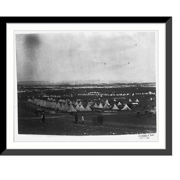 Historic Framed Print, Allied camp on plateau before SebastopolPanorama of the Plateau of Sebastopol in eleven parts (1855), 17-7/8" x 21-7/8"