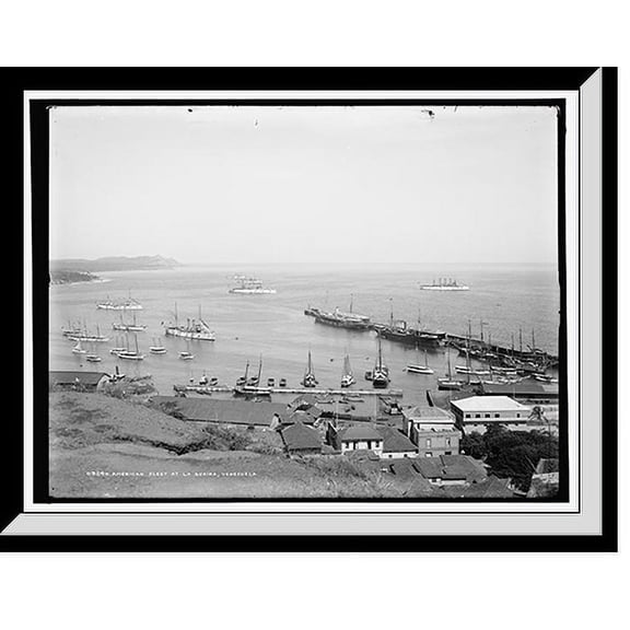 Historic Framed Print, American fleet at La Guaira, Venezuela, 17-7/8" x 21-7/8"