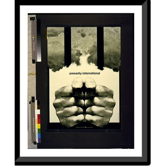 Historic Framed Print, Amnesty international.Cieslewicz '75., 17-7/8" x 21-7/8"