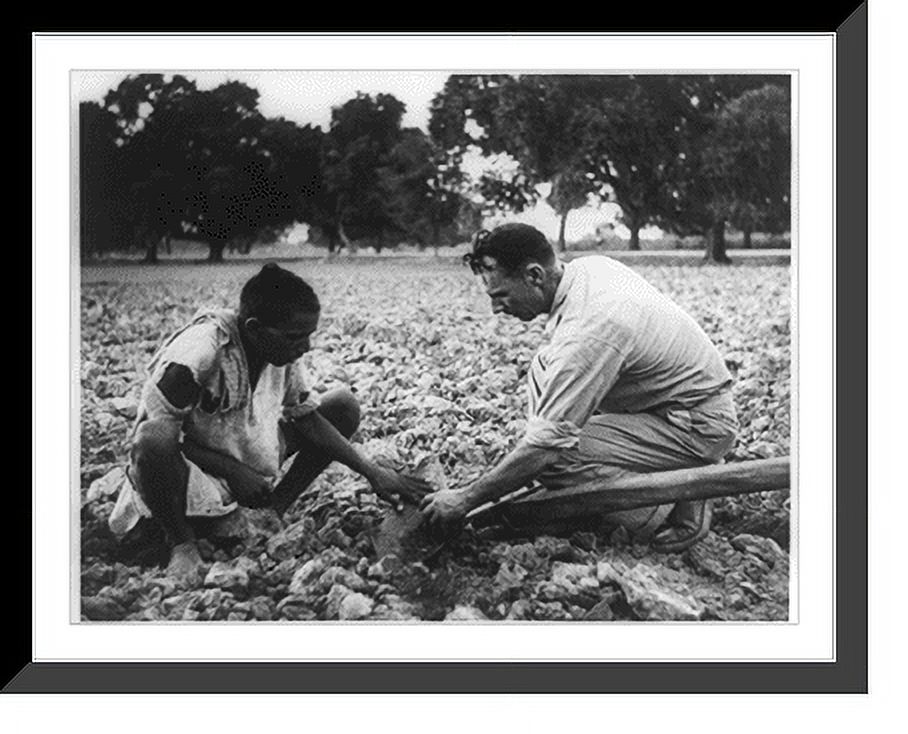 Historic Framed Print, An Indian farmer discusses his new plowshare