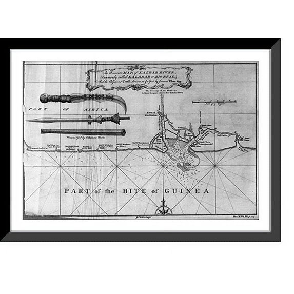 Historic Framed Print, An accurate map of Kalbar River..., 17-7/8" x 21-7/8"