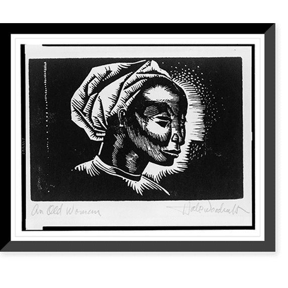 Historic Framed Print, An old woman.Hale Woodruff., 17-7/8" x 21-7/8"