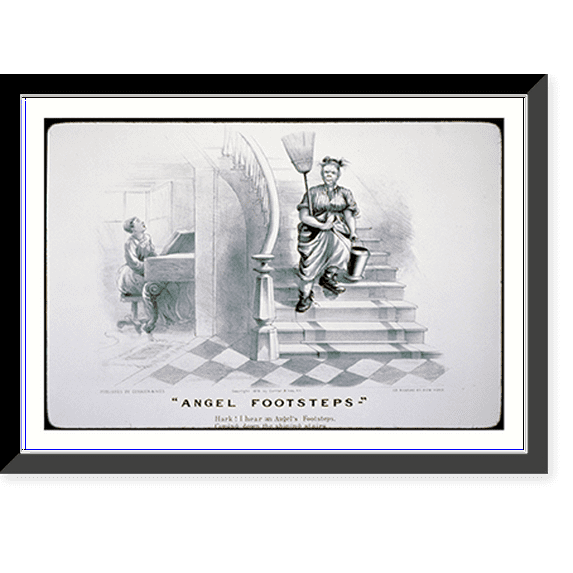 Historic Framed Print, Angel footsteps: Hark! I hear an angel's footsteps, coming down the shining stairs"" - 2, 17-7/8" x 21-7/8"